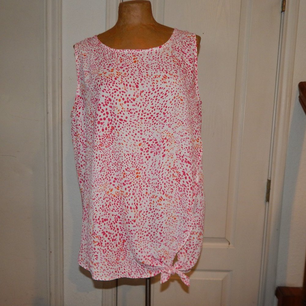 NWT RACHEL ZOE Pink and White Blouse L